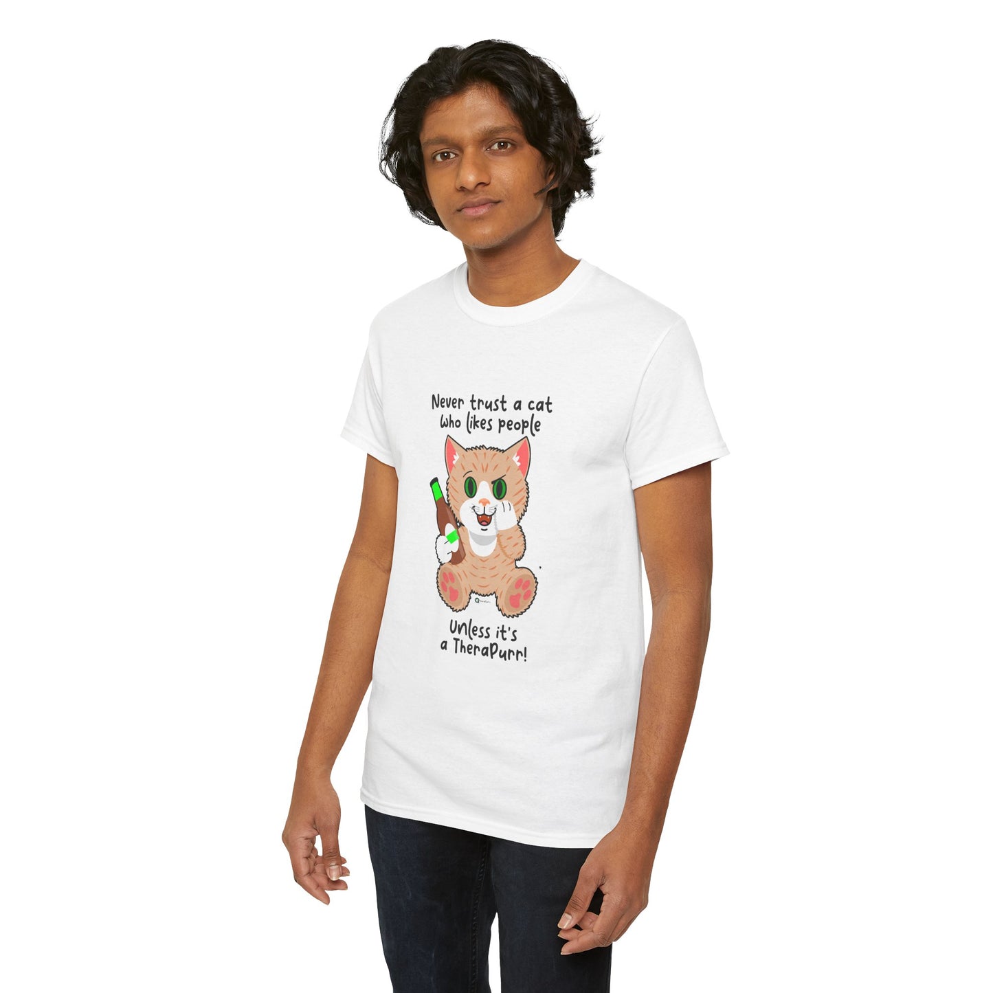 T-Shirt - SmartyCat - Never trust a cat who likes people - unless it's a TheraPurr!