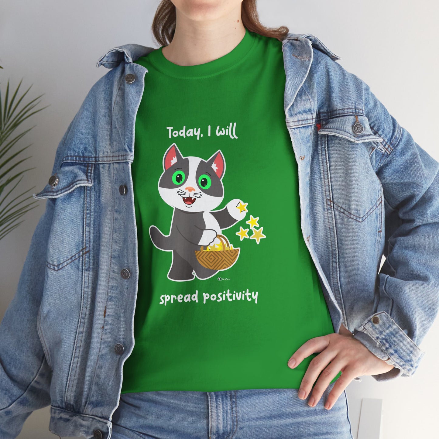 T-Shirt - PosiCat - Today, I will spread positivity
