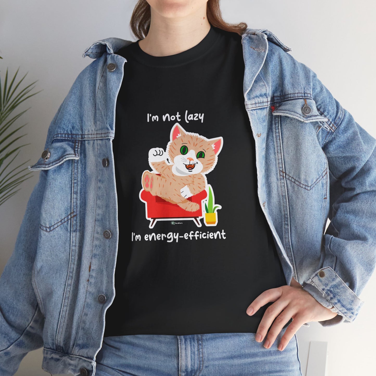 T-Shirt - SmartyCat - I'm not lazy. I'm energy efficient.