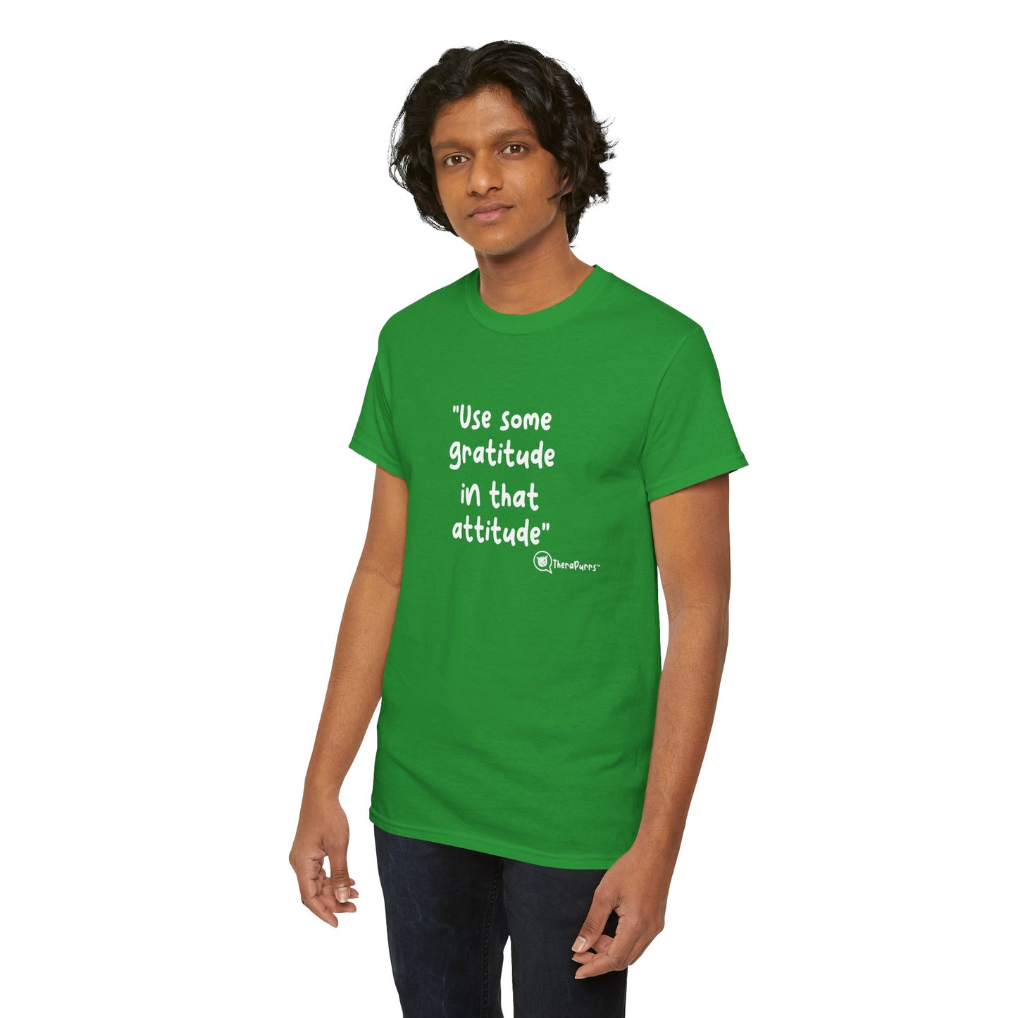 TheraPurrs Phrase T-Shirt - "Use some gratitude in that attitude"