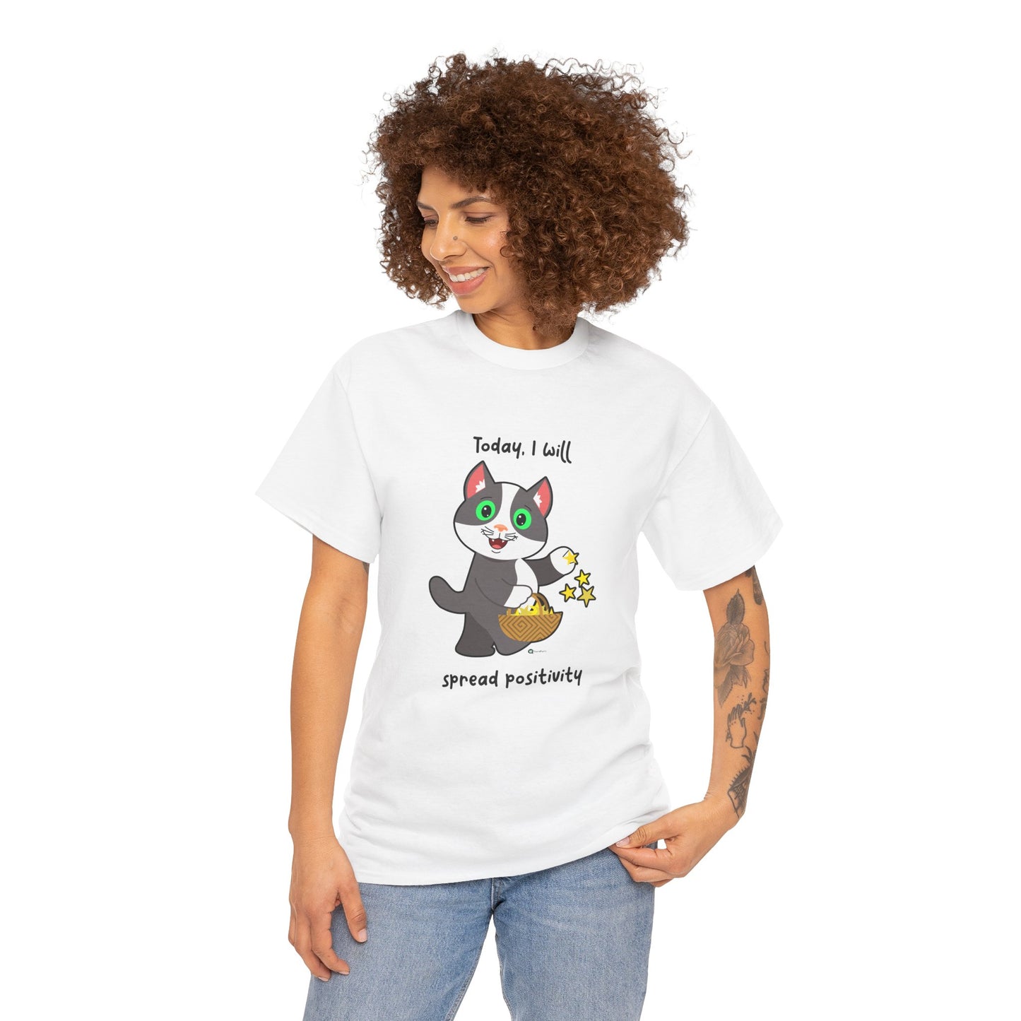 T-Shirt - PosiCat - Today, I will spread positivity