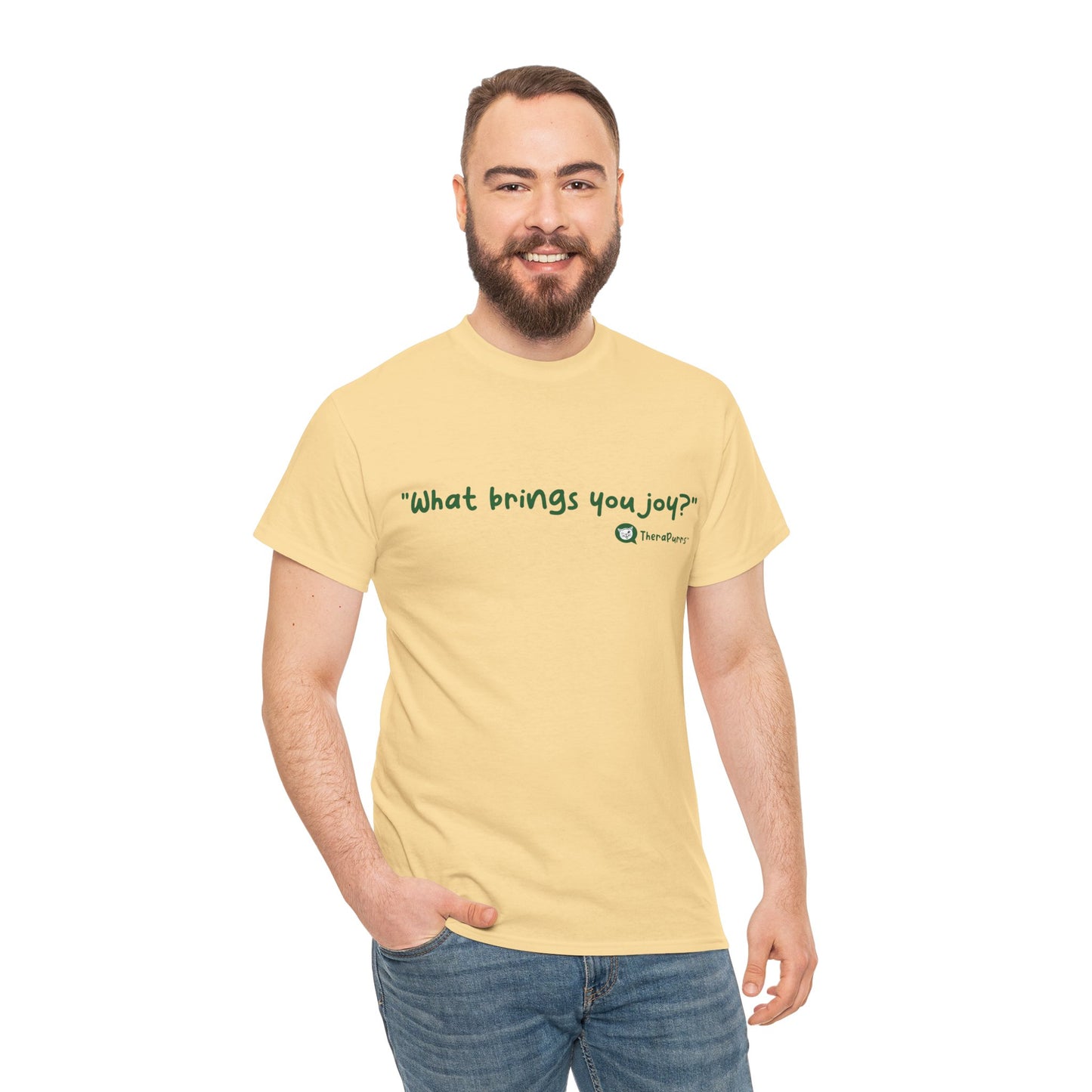 TheraPurrs Phrase T-Shirt - "What brings you joy?"