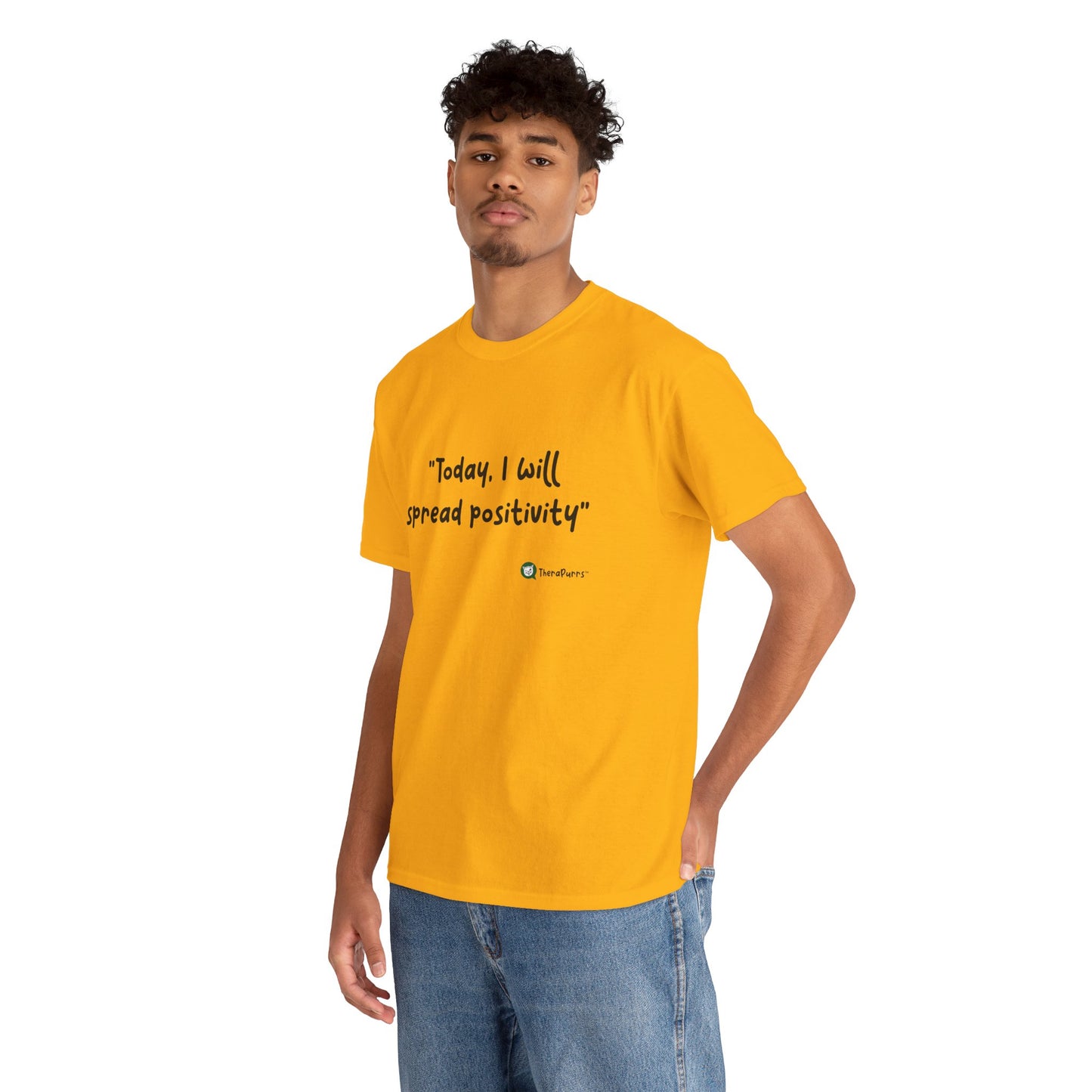 TheraPurrs Phrase T-Shirt - "Today, I will spread positivity"