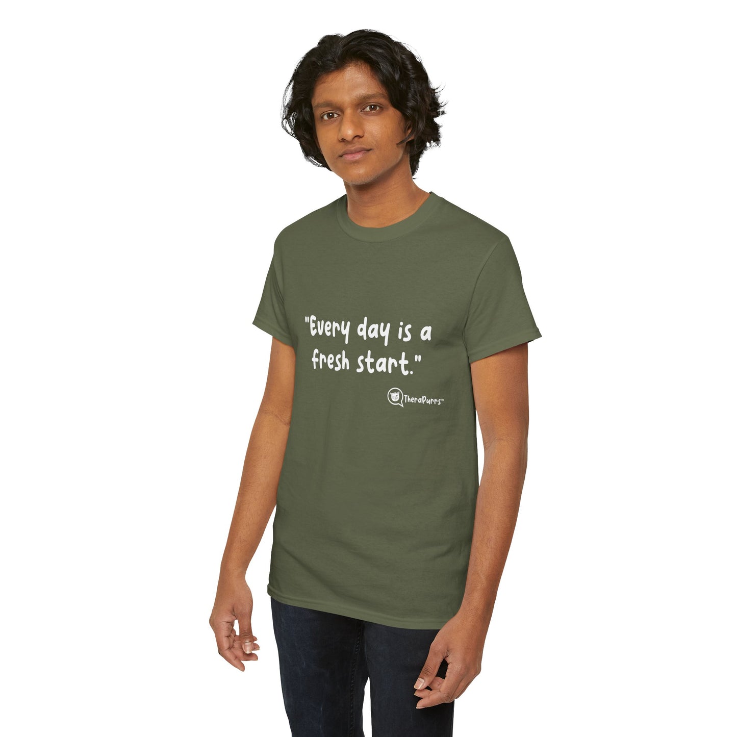 TheraPurrs Phrase T-Shirt - "Every day is a fresh start"