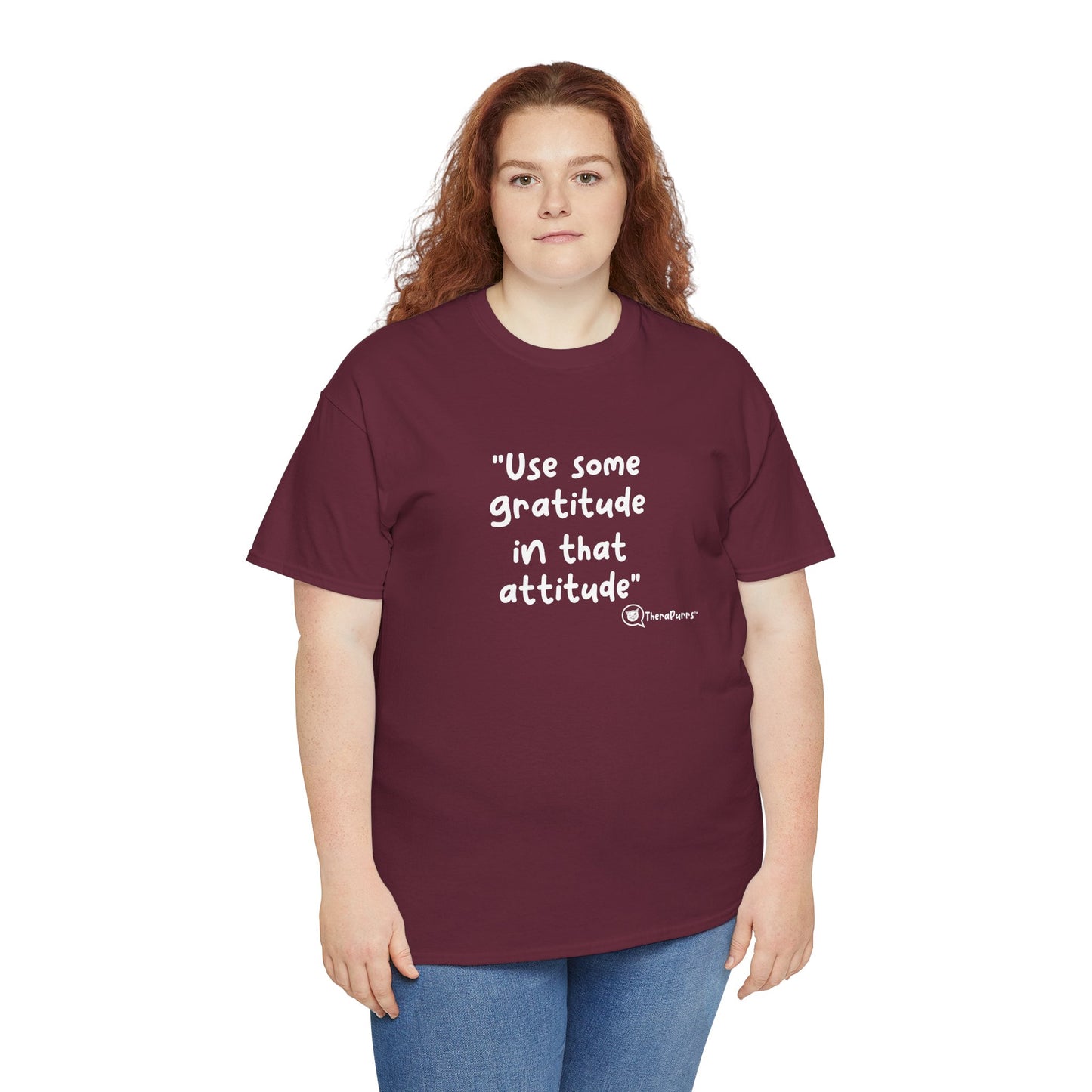 TheraPurrs Phrase T-Shirt - "Use some gratitude in that attitude"