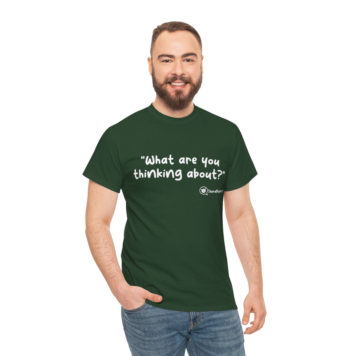 TheraPurrs Phrase T-Shirt - "What are you thinking about?"