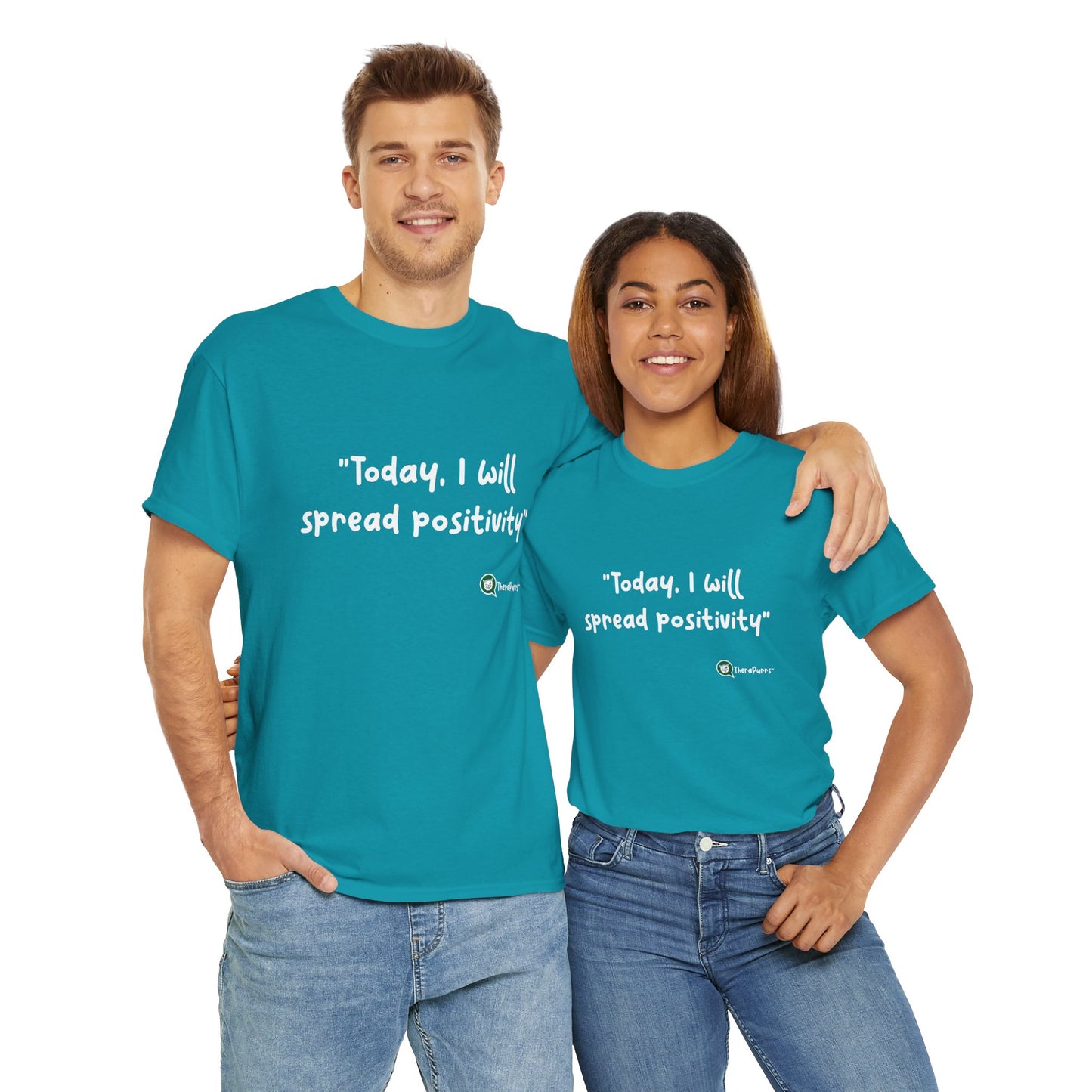 TheraPurrs Phrase T-Shirt - "Today, I will spread positivity"