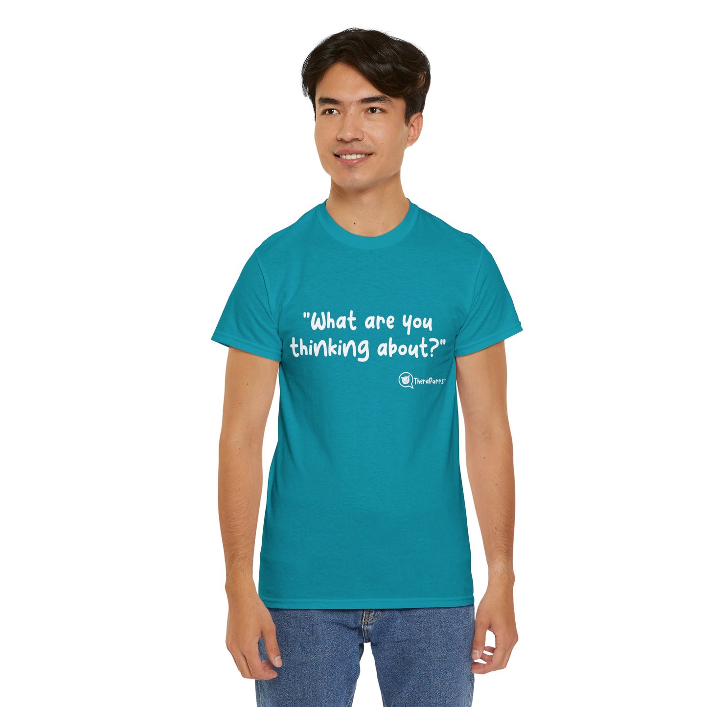 TheraPurrs Phrase T-Shirt - "What are you thinking about?"
