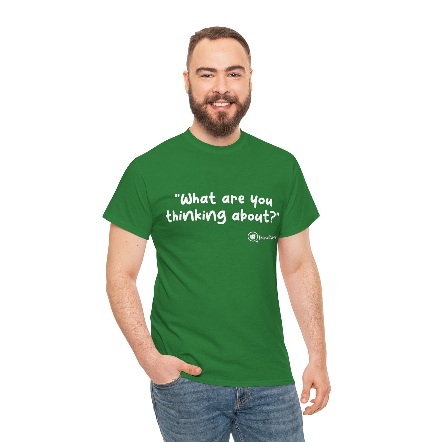 TheraPurrs Phrase T-Shirt - "What are you thinking about?"