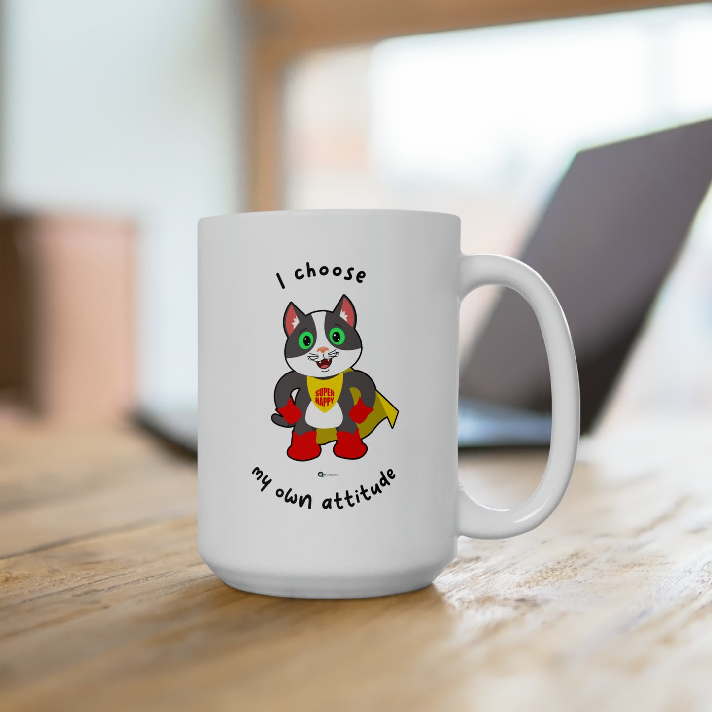 Ceramic Mug 15oz - PosiCat - I choose my own attitude
