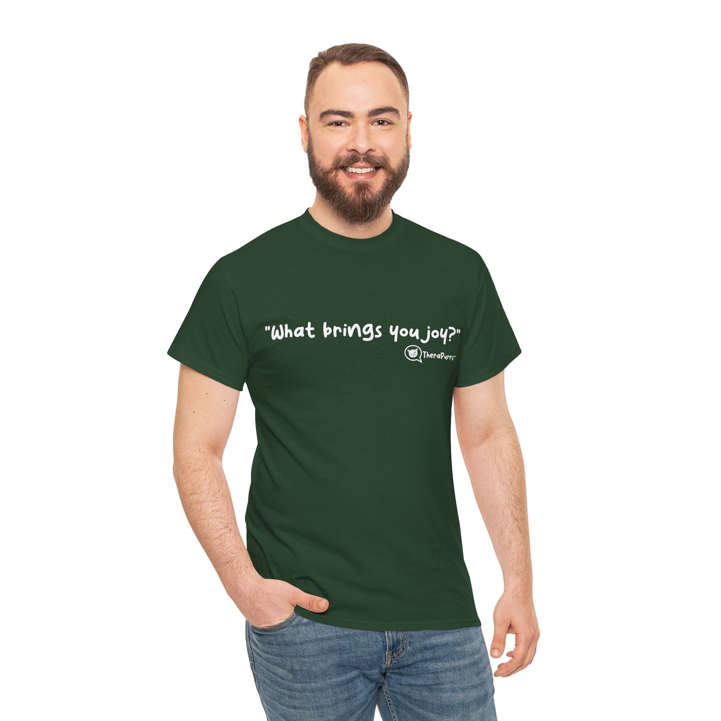 TheraPurrs Phrase T-Shirt - "What brings you joy?"