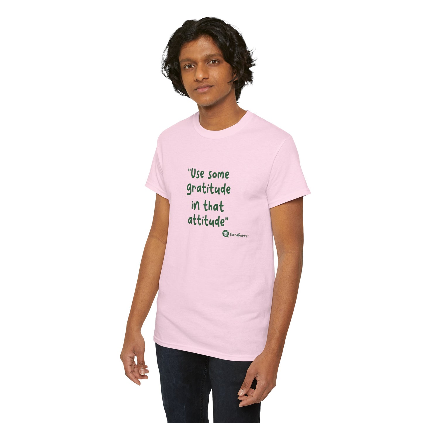 TheraPurrs Phrase T-Shirt - "Use some gratitude in that attitude"