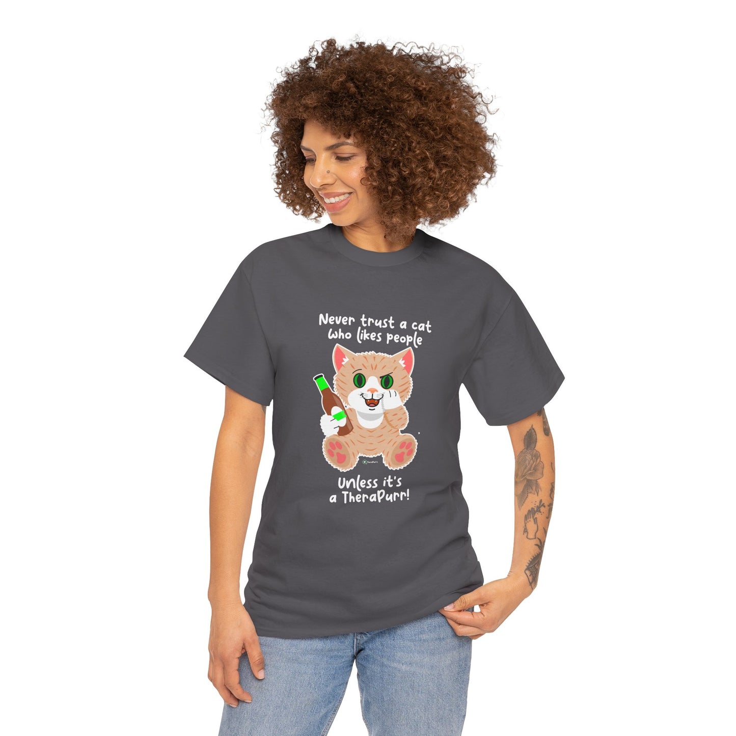 T-Shirt - SmartyCat - Never trust a cat who likes people - unless it's a TheraPurr!