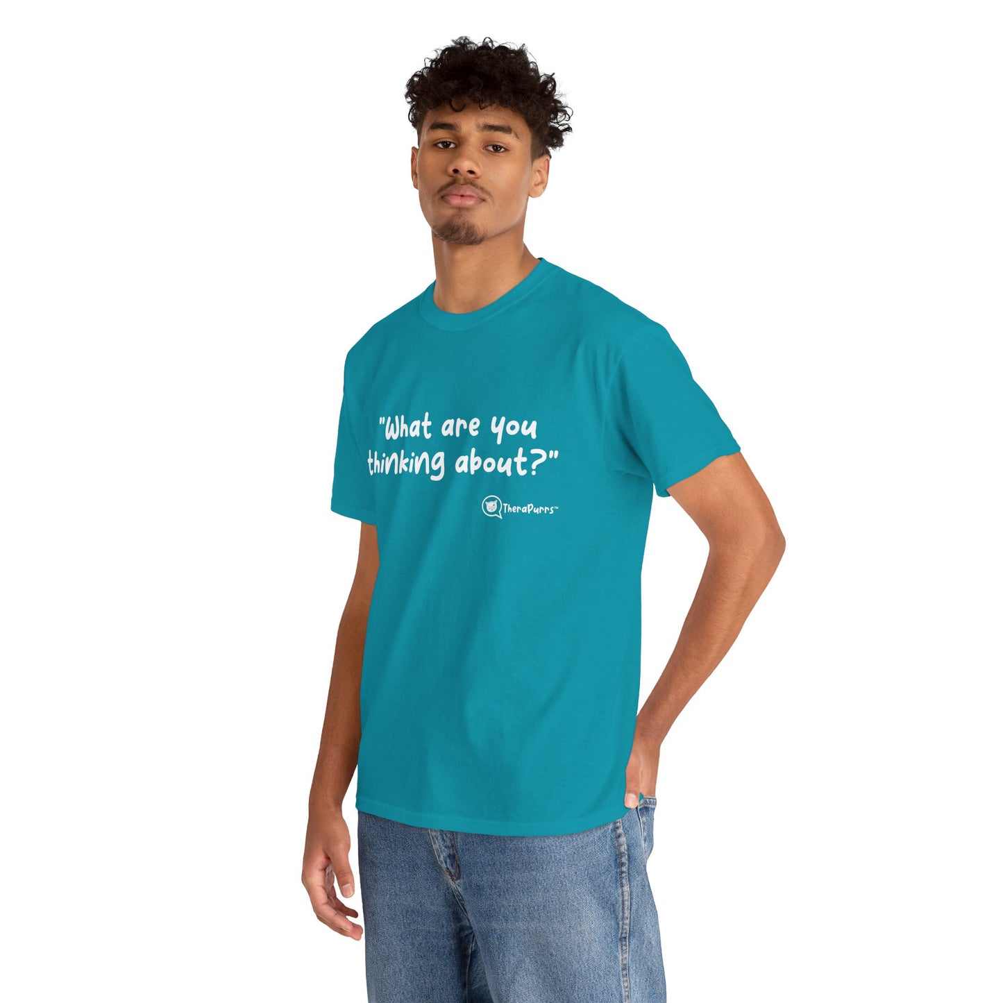 TheraPurrs Phrase T-Shirt - "What are you thinking about?"