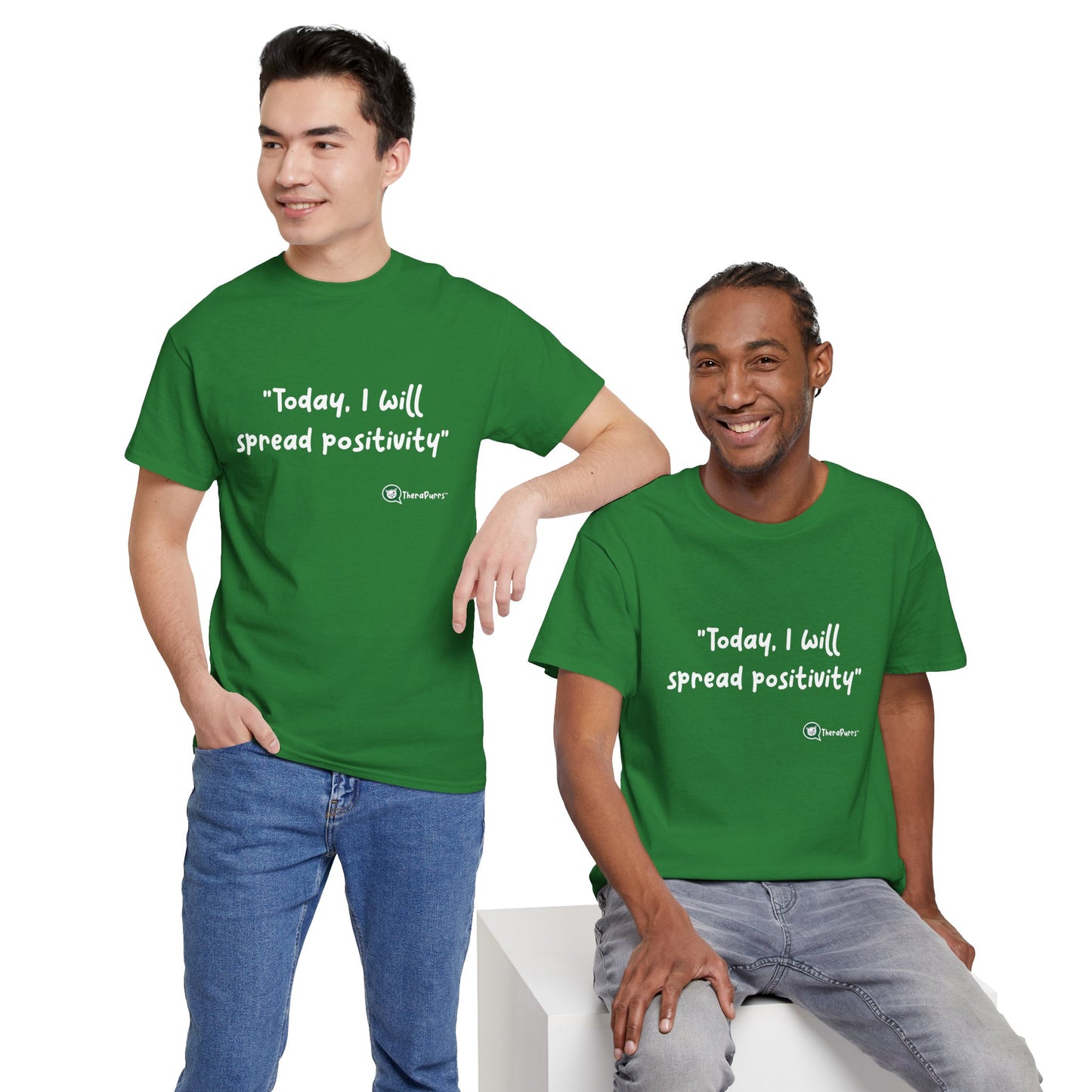 TheraPurrs Phrase T-Shirt - "Today, I will spread positivity"