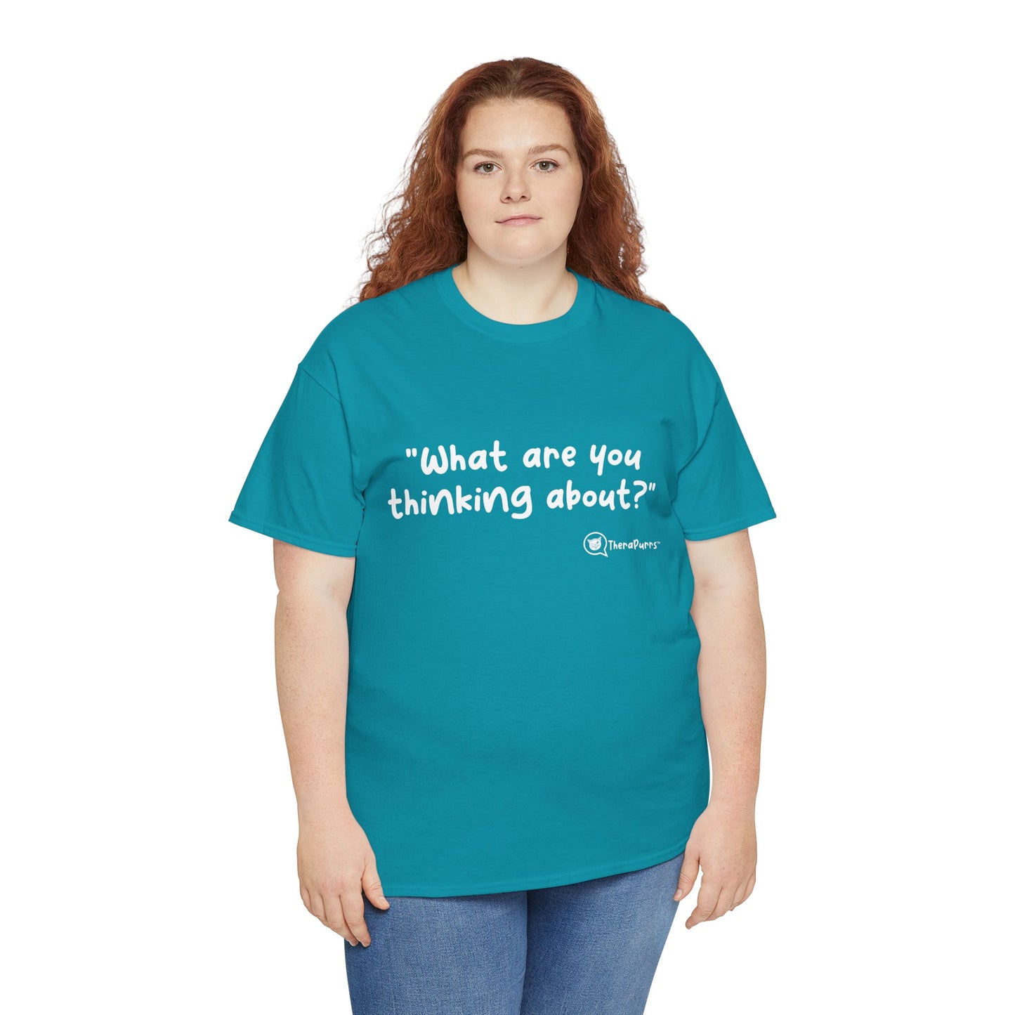 TheraPurrs Phrase T-Shirt - "What are you thinking about?"