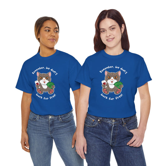 T-shirt - HipaaCat - Remember, We Don't Work for Free!