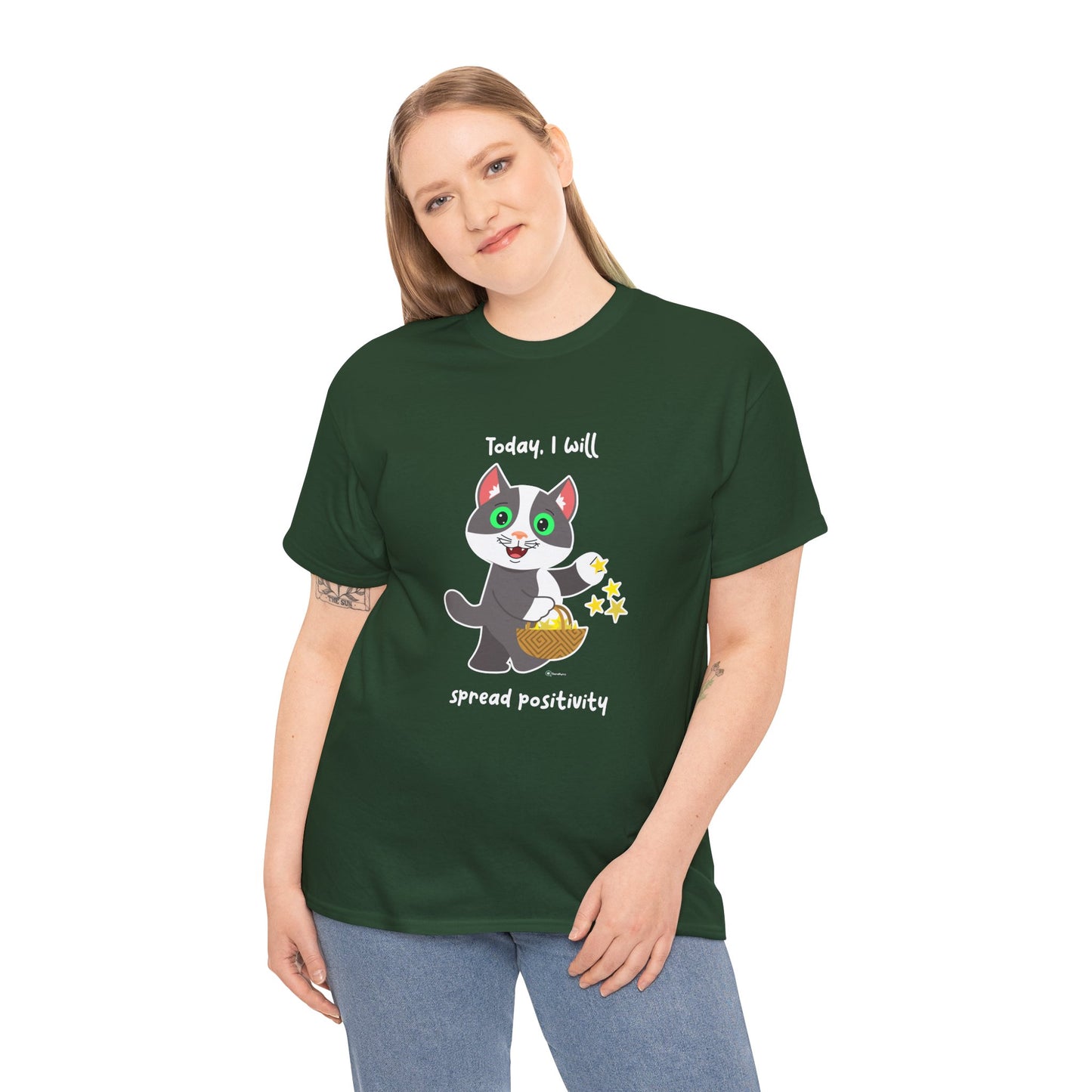 T-Shirt - PosiCat - Today, I will spread positivity