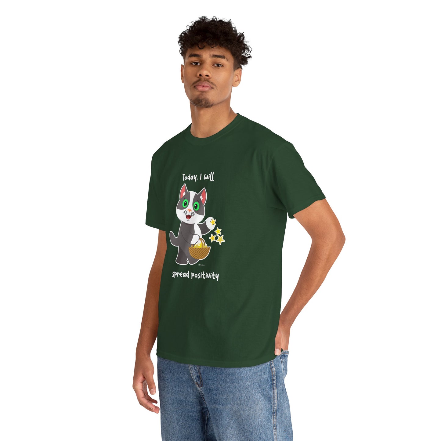 T-Shirt - PosiCat - Today, I will spread positivity