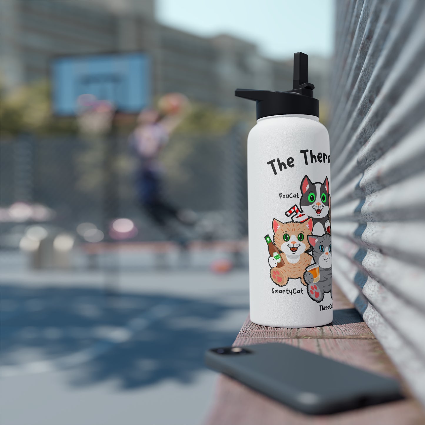 Water Bottle, Stainless Steel - TheraPurrs - 5 Cats