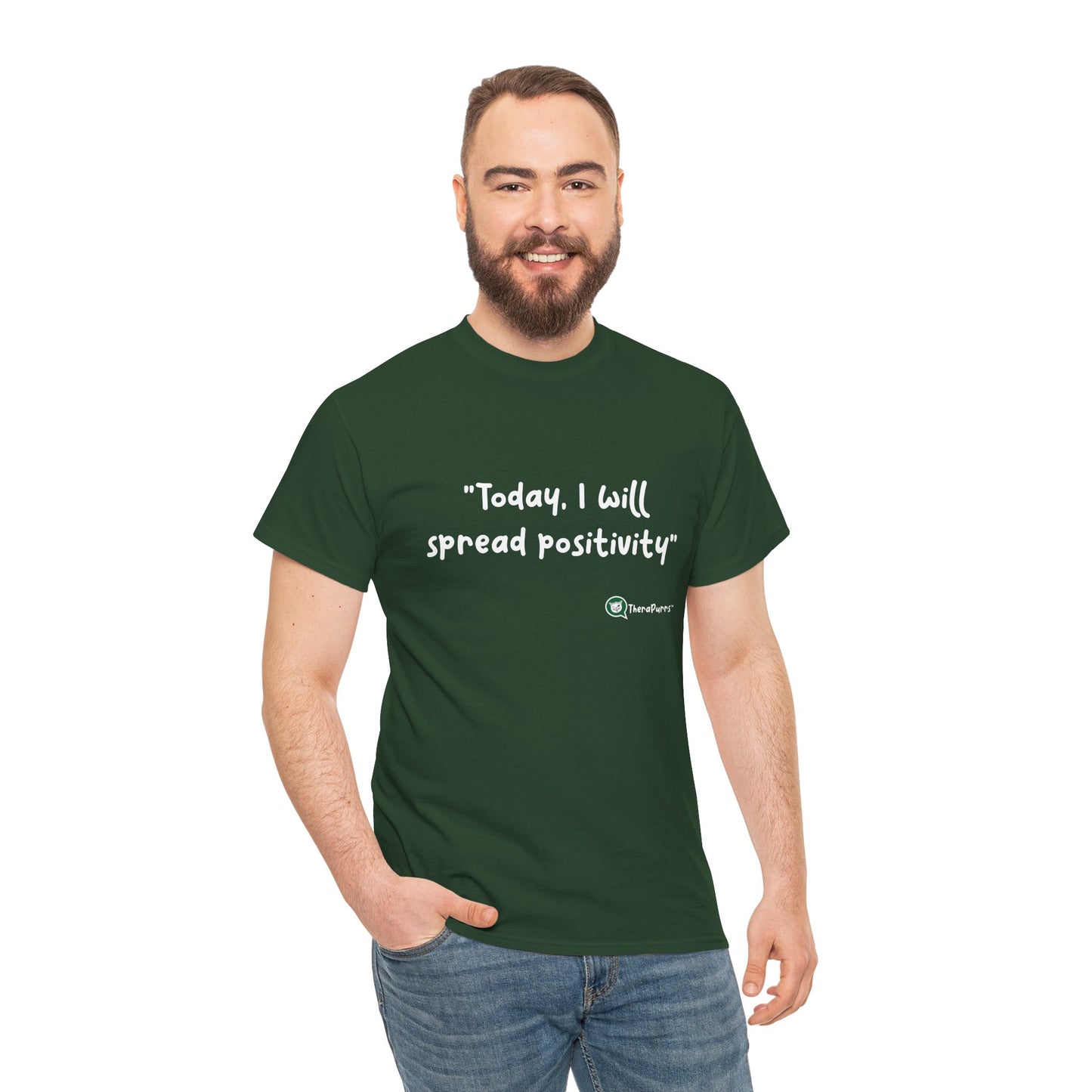 TheraPurrs Phrase T-Shirt - "Today, I will spread positivity"