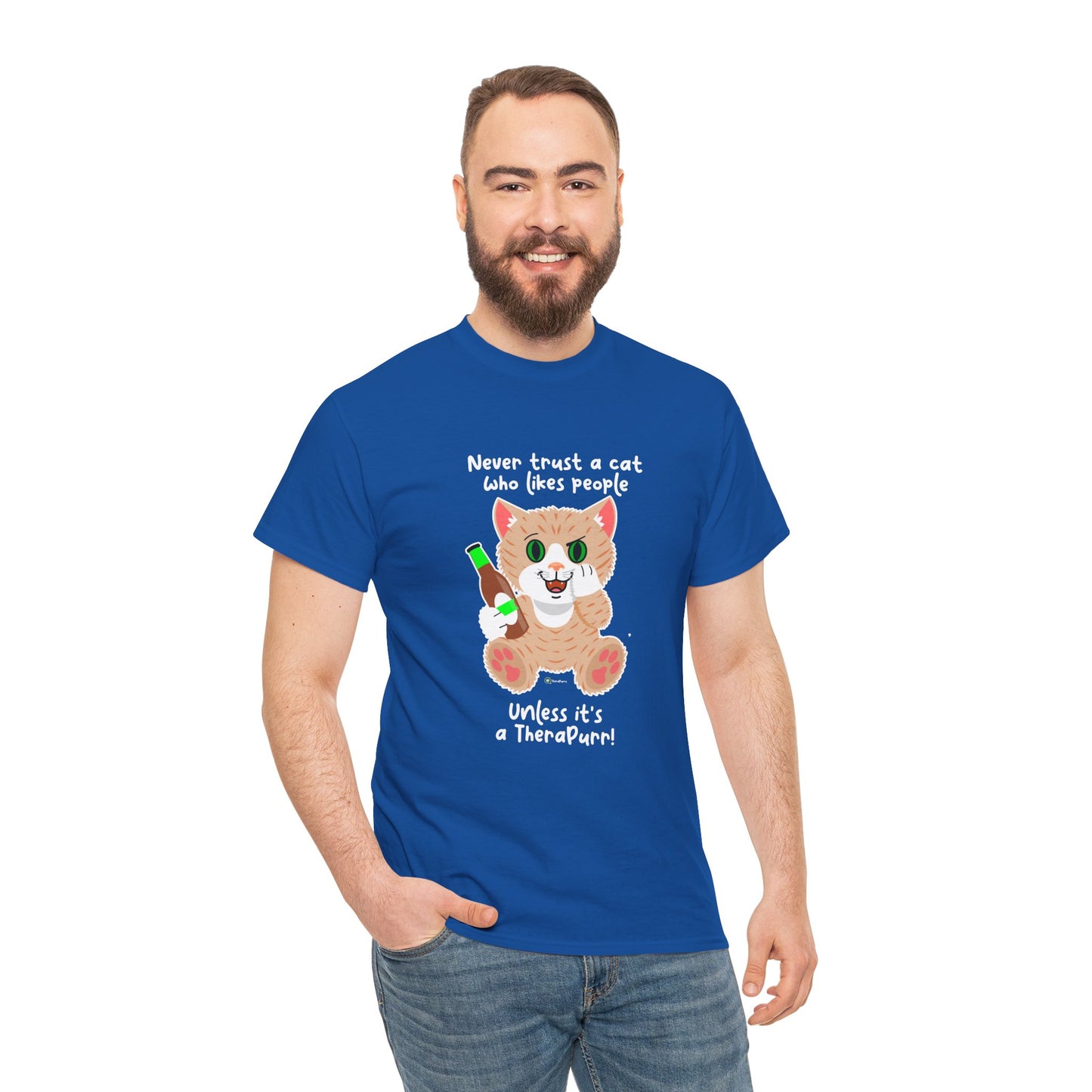 T-Shirt - SmartyCat - Never trust a cat who likes people - unless it's a TheraPurr!