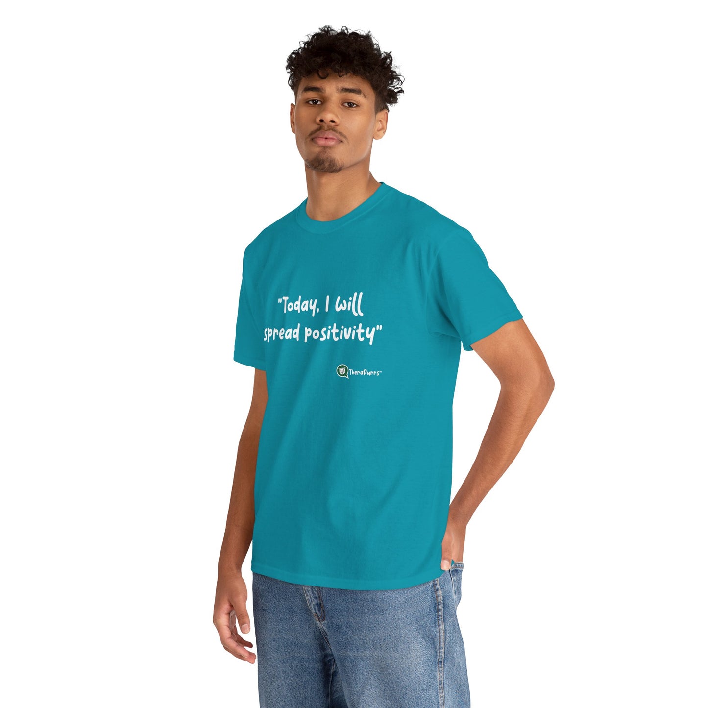 TheraPurrs Phrase T-Shirt - "Today, I will spread positivity"