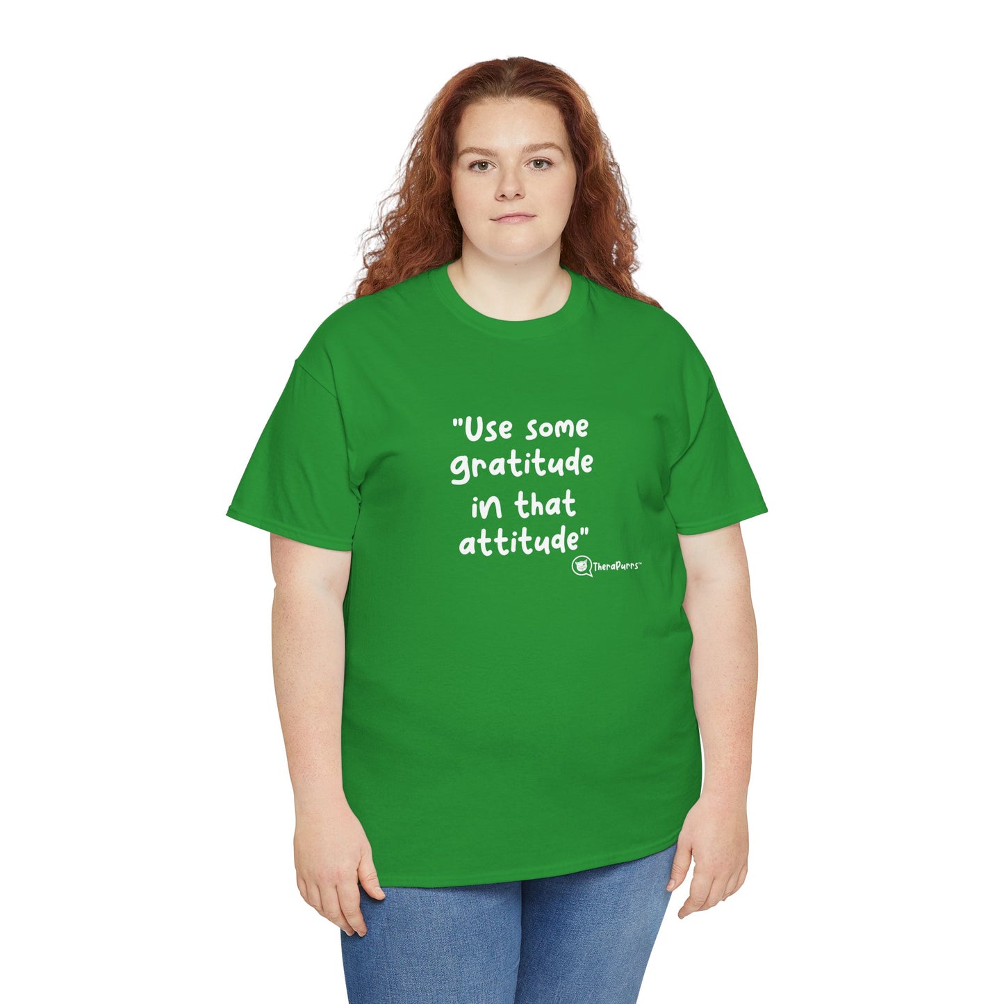 TheraPurrs Phrase T-Shirt - "Use some gratitude in that attitude"
