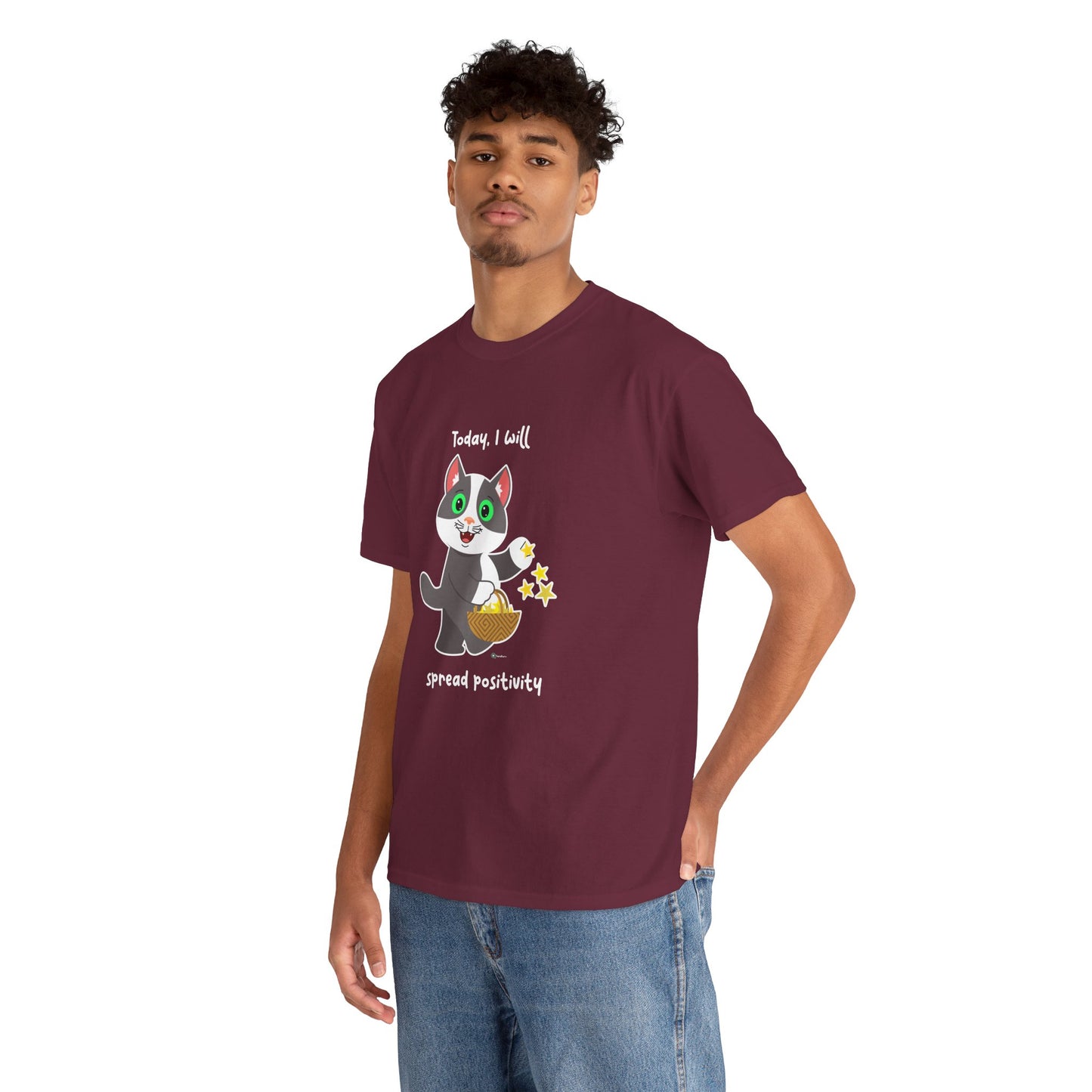 T-Shirt - PosiCat - Today, I will spread positivity