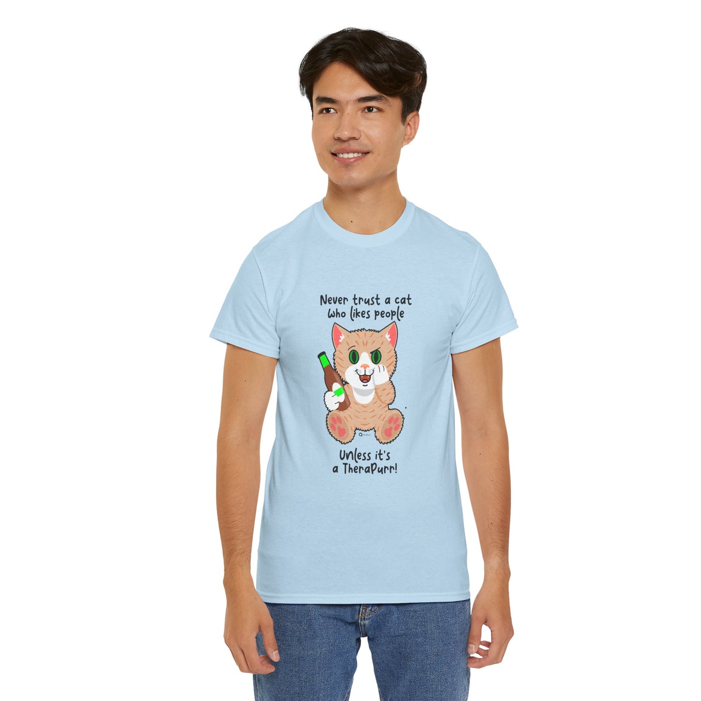 T-Shirt - SmartyCat - Never trust a cat who likes people - unless it's a TheraPurr!