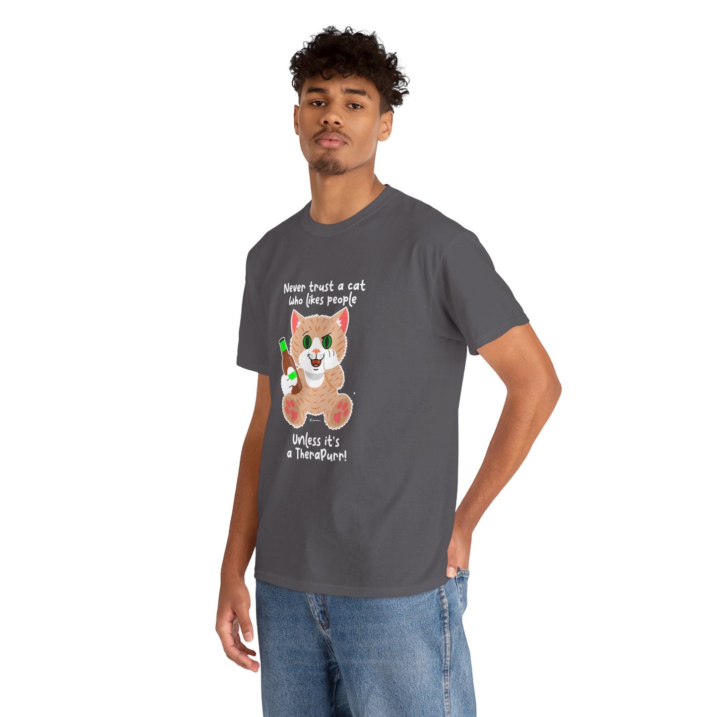 T-Shirt - SmartyCat - Never trust a cat who likes people - unless it's a TheraPurr!