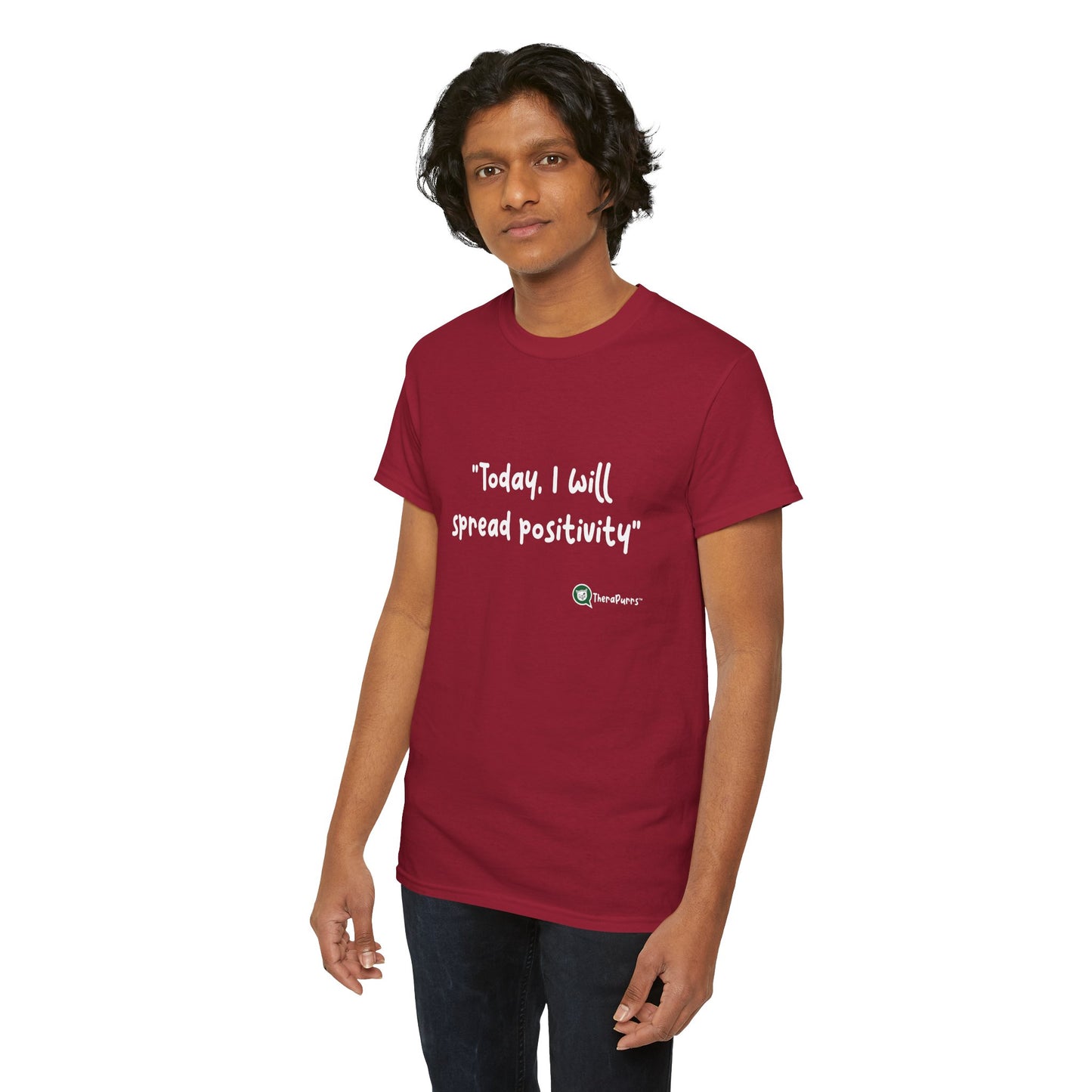 TheraPurrs Phrase T-Shirt - "Today, I will spread positivity"