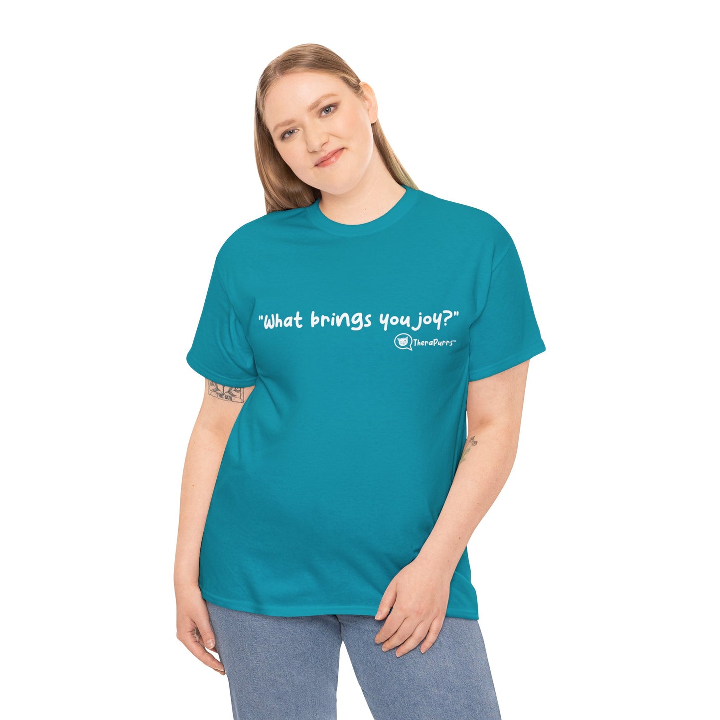 TheraPurrs Phrase T-Shirt - "What brings you joy?"