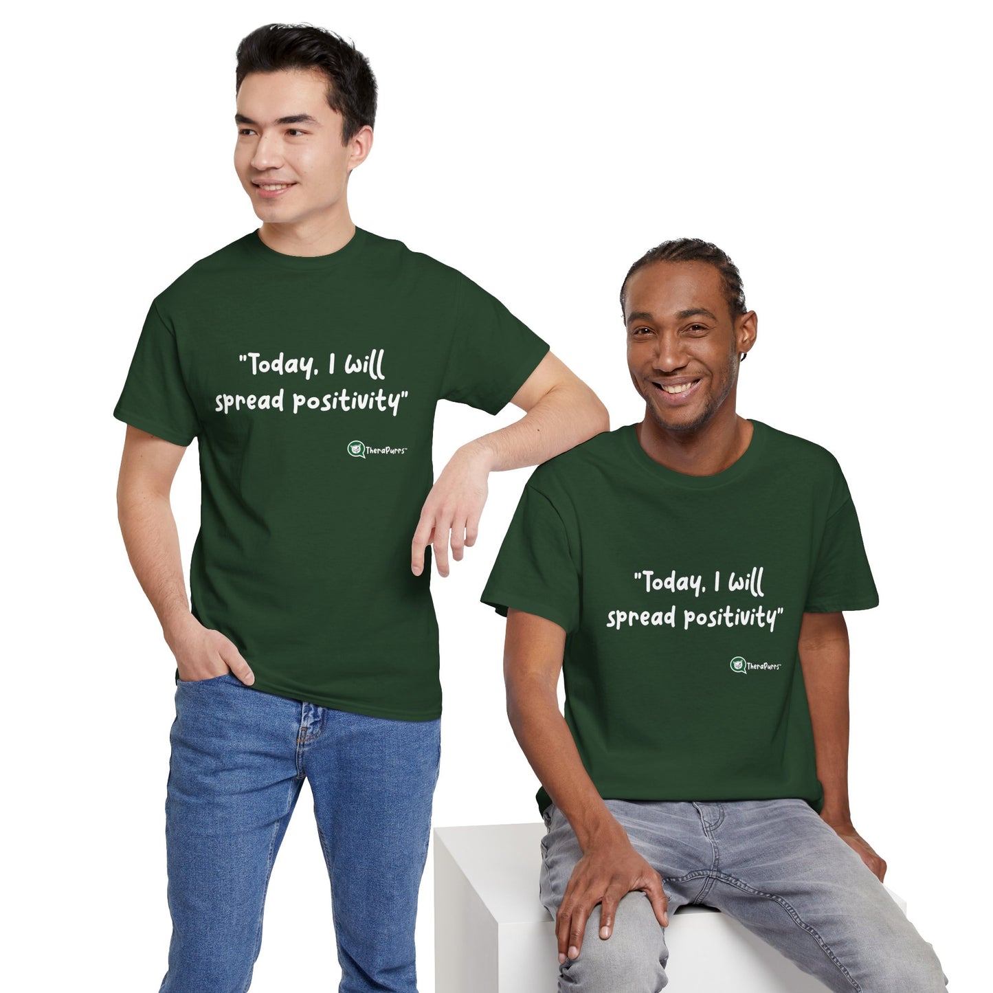 TheraPurrs Phrase T-Shirt - "Today, I will spread positivity"