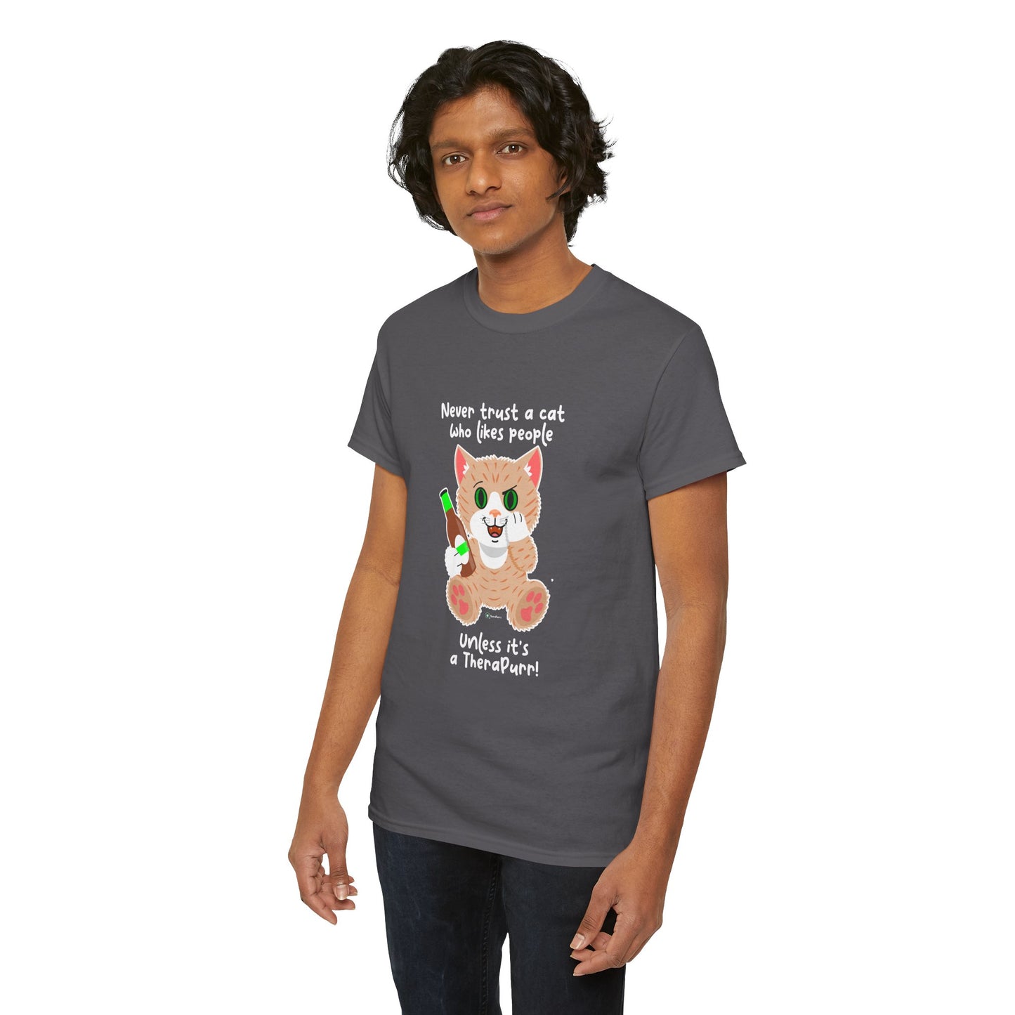 T-Shirt - SmartyCat - Never trust a cat who likes people - unless it's a TheraPurr!