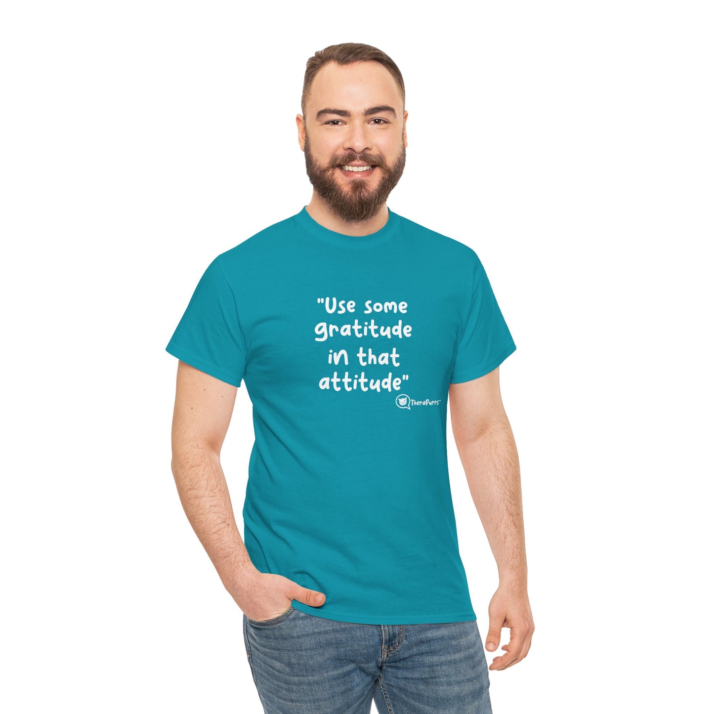 TheraPurrs Phrase T-Shirt - "Use some gratitude in that attitude"