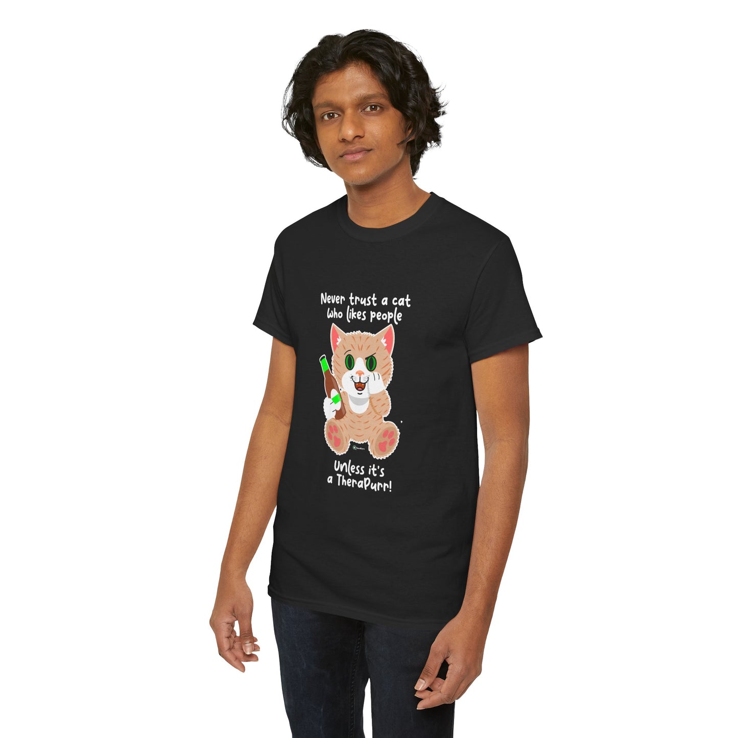 T-Shirt - SmartyCat - Never trust a cat who likes people - unless it's a TheraPurr!