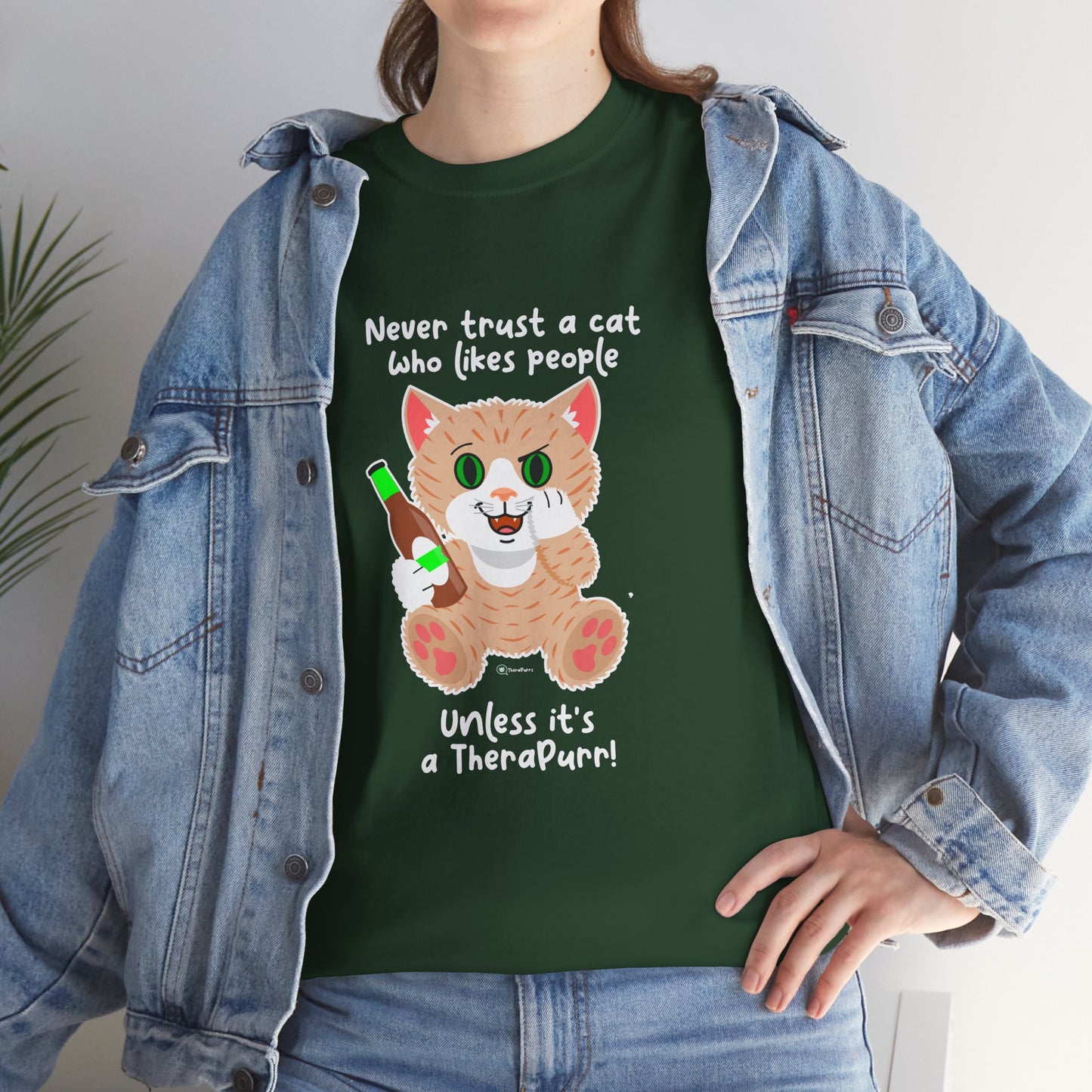 T-Shirt - SmartyCat - Never trust a cat who likes people - unless it's a TheraPurr!