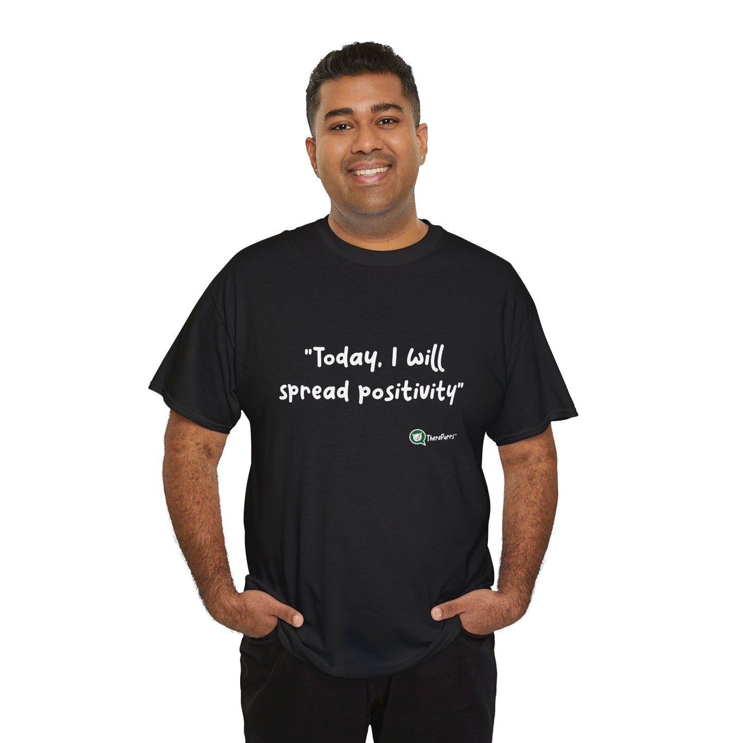 TheraPurrs Phrase T-Shirt - "Today, I will spread positivity"