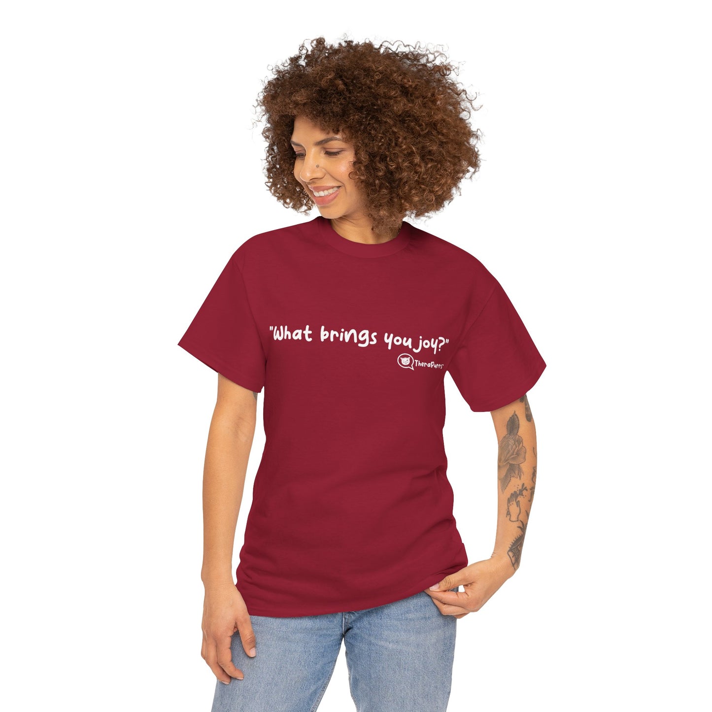 TheraPurrs Phrase T-Shirt - "What brings you joy?"