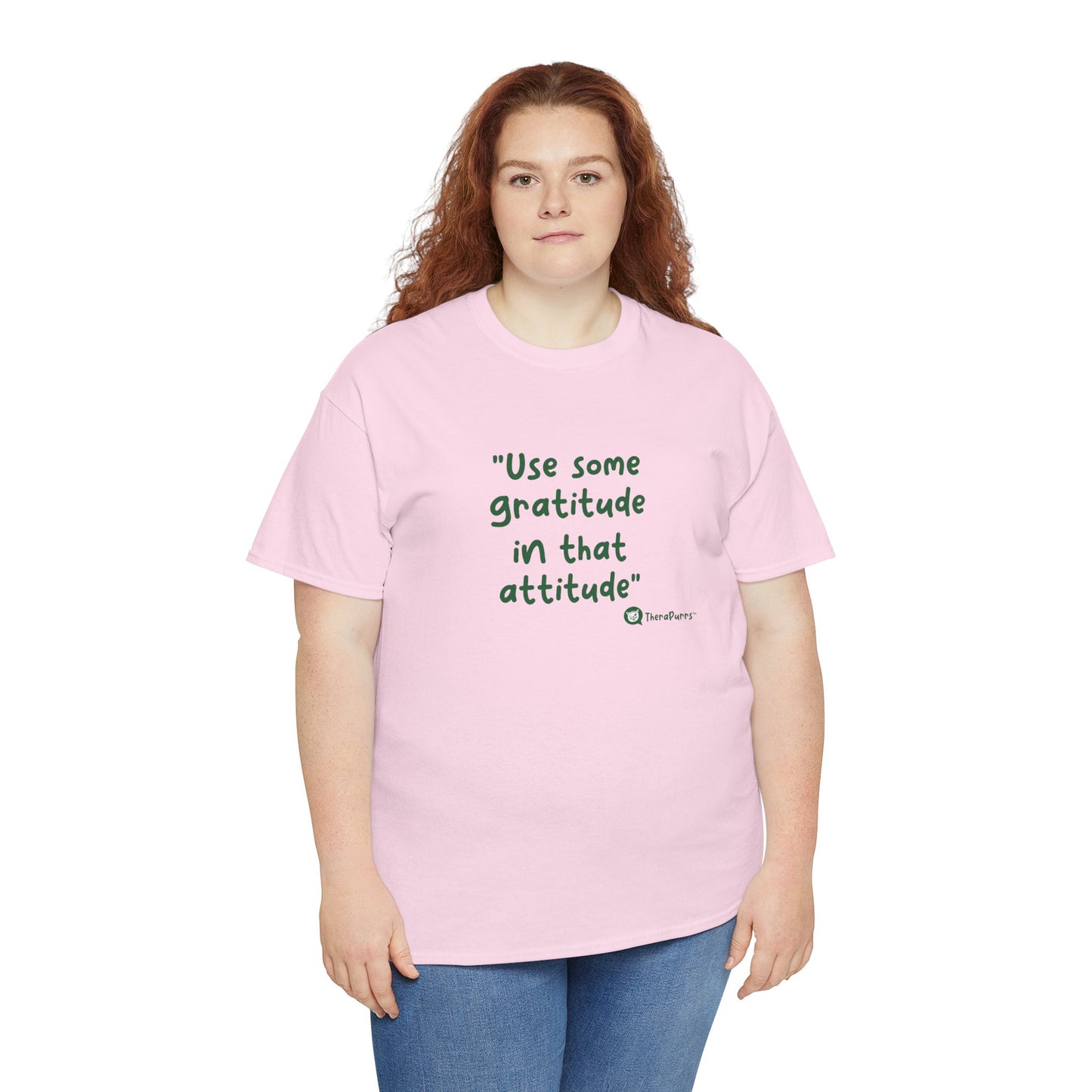 TheraPurrs Phrase T-Shirt - "Use some gratitude in that attitude"
