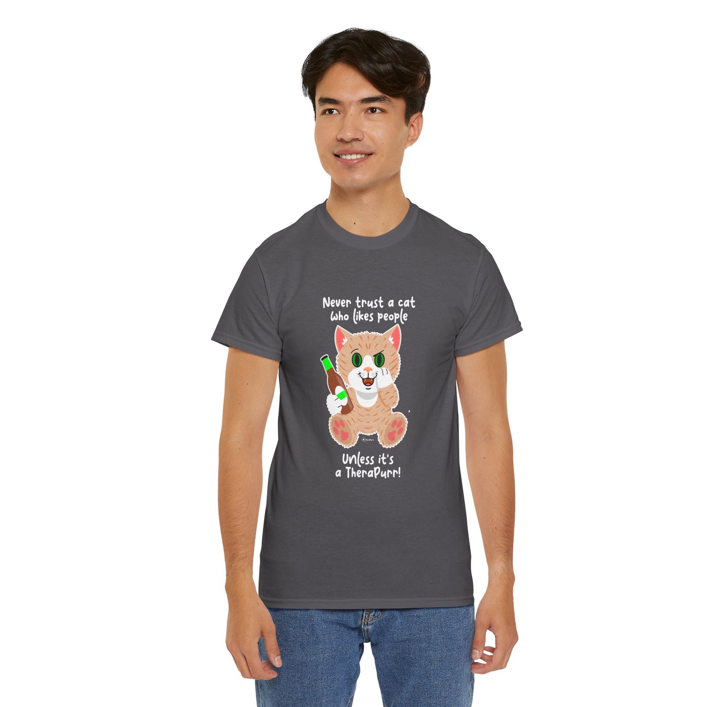 T-Shirt - SmartyCat - Never trust a cat who likes people - unless it's a TheraPurr!