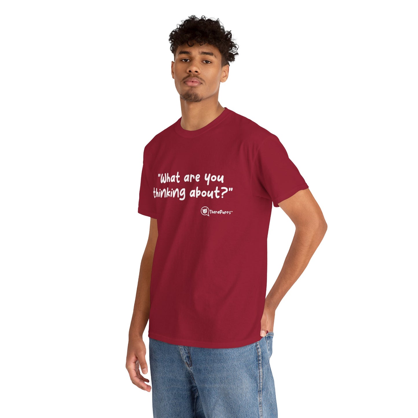 TheraPurrs Phrase T-Shirt - "What are you thinking about?"