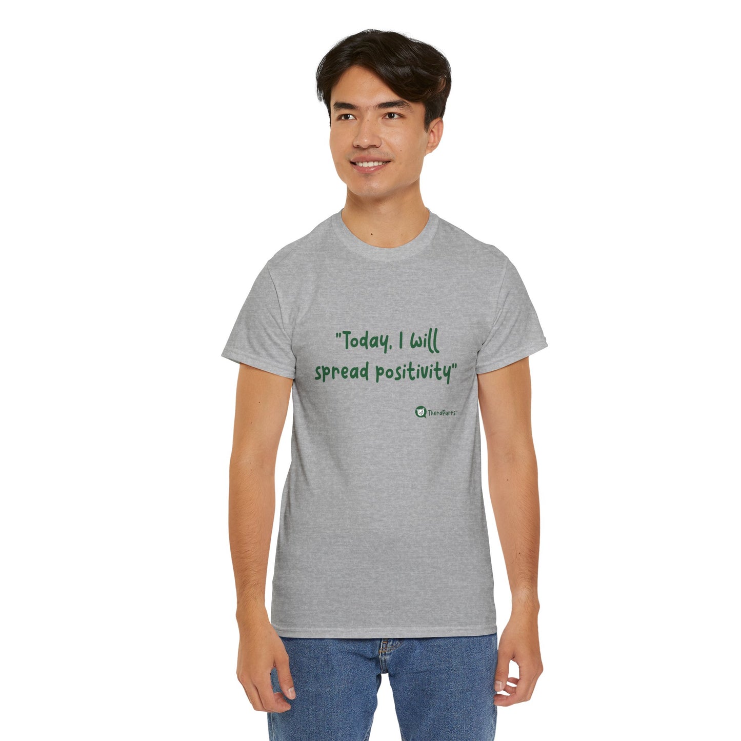 TheraPurrs Phrase T-Shirt - "Today, I will spread positivity"