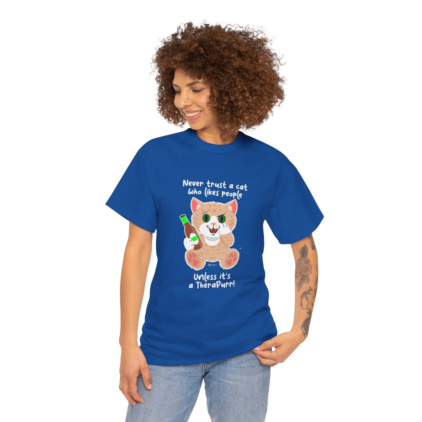 T-Shirt - SmartyCat - Never trust a cat who likes people - unless it's a TheraPurr!
