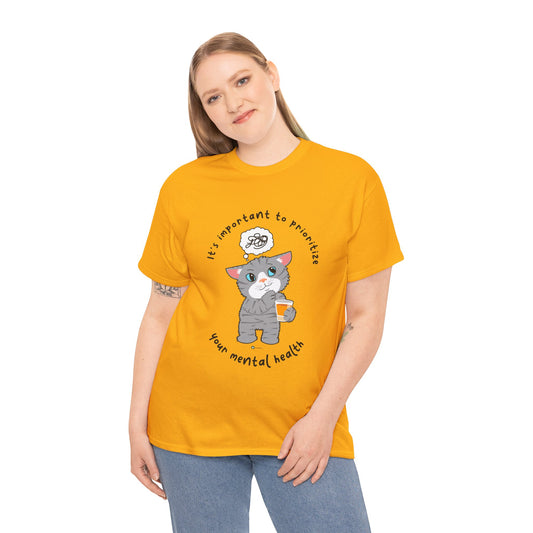 T-Shirt - TheraCat - It's important to prioritize your mental health