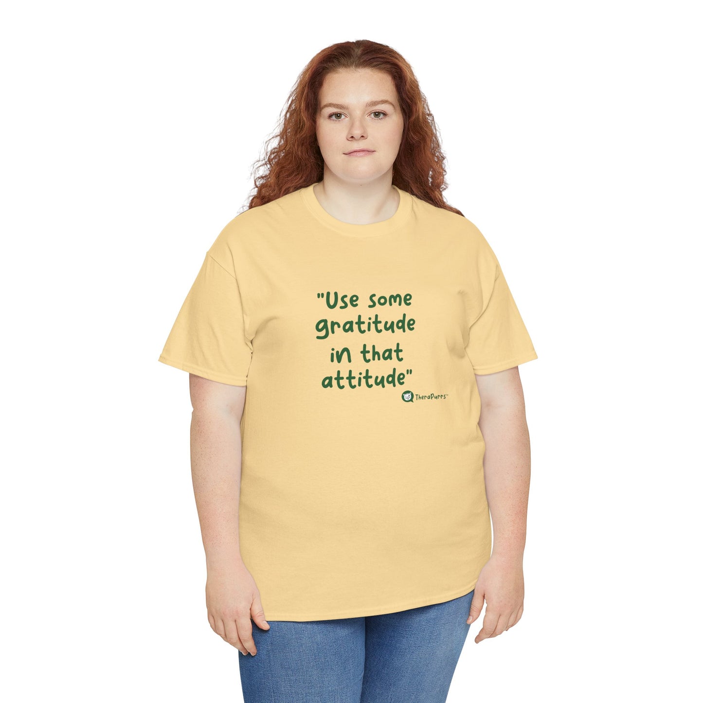 TheraPurrs Phrase T-Shirt - "Use some gratitude in that attitude"