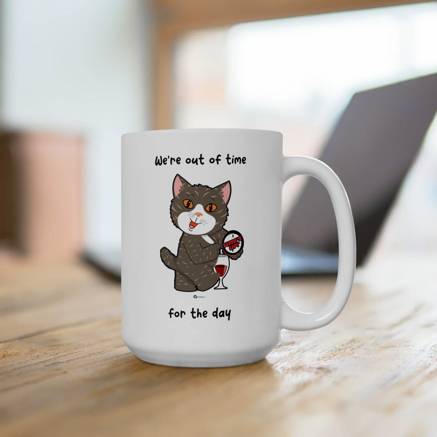 Ceramic Mug 15oz - HipaaCat - We're out of time for the day
