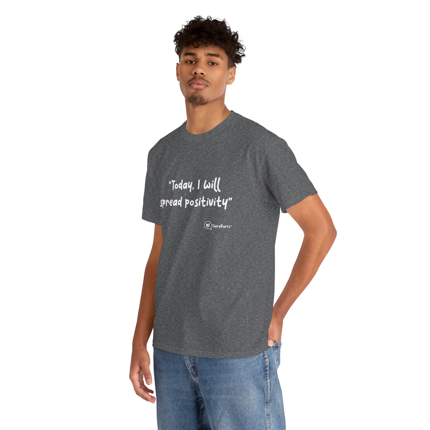 TheraPurrs Phrase T-Shirt - "Today, I will spread positivity"