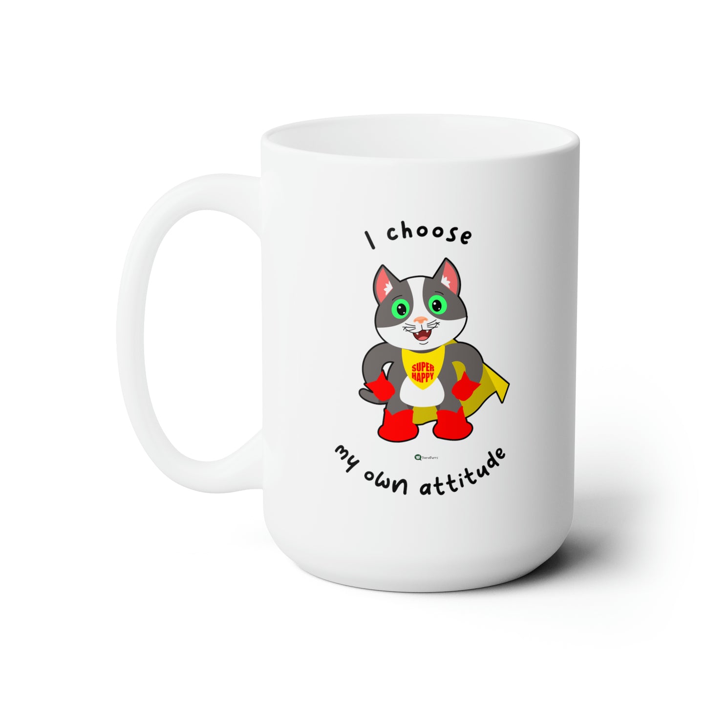 Ceramic Mug 15oz - PosiCat - I choose my own attitude